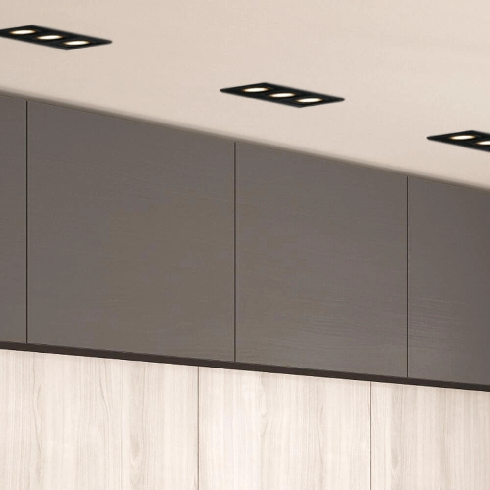 Inbouwspot Grid 3 zwart Lyora
