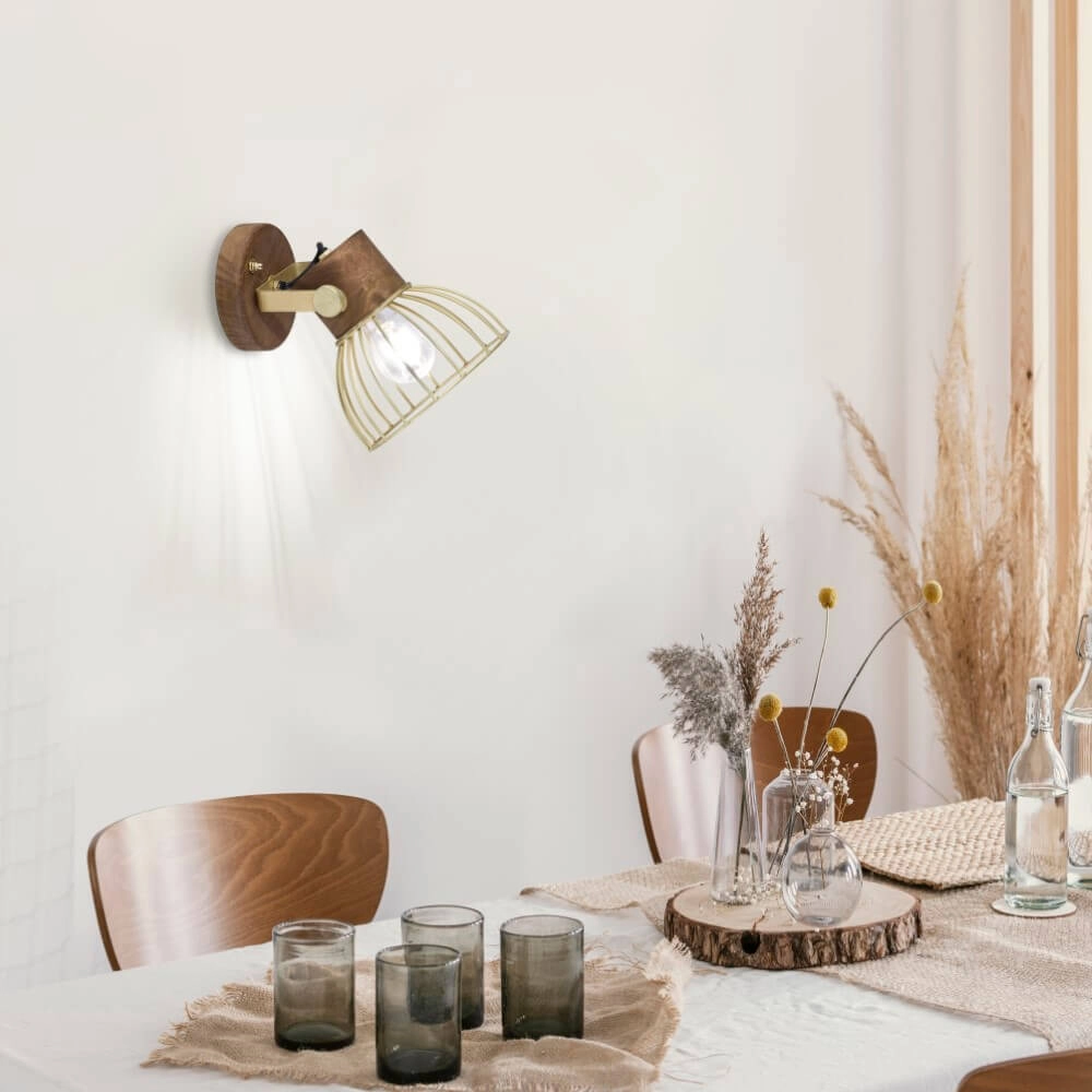 Wandlamp Alami bruin messing Just Light 4043689976217