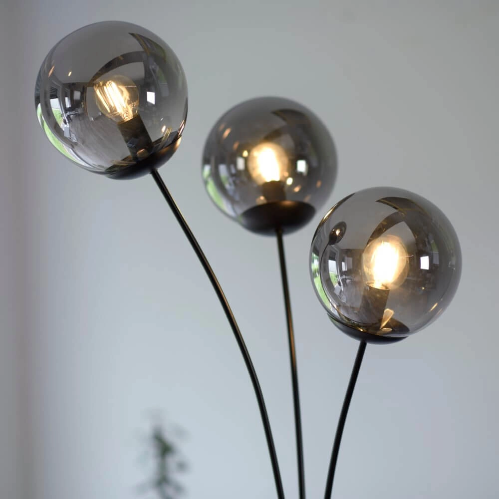 Zwarte vloerlamp Big Widow 3-lichts Just Light 4043689988388