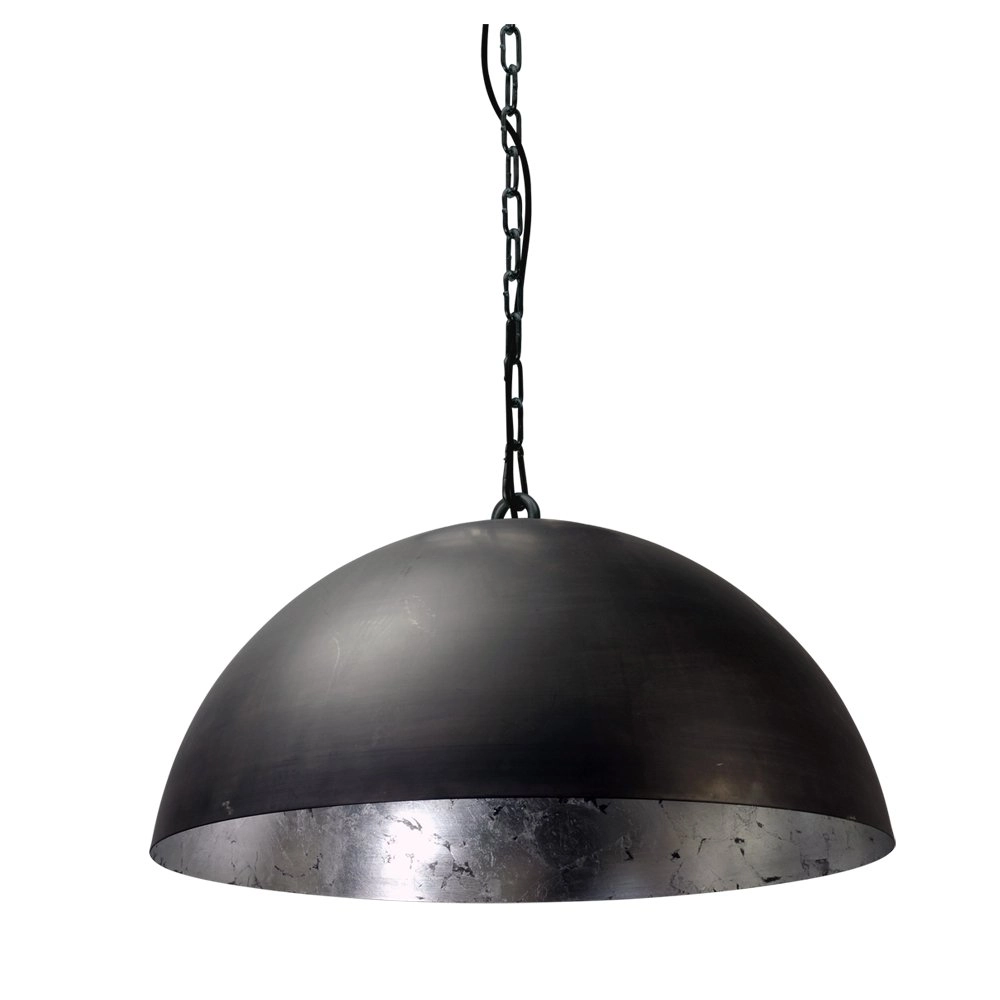 Grote stoere hanglamp Industria Silver 50