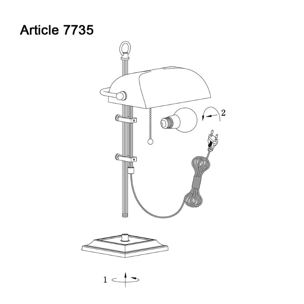 Bankierslamp Ancilla brons met bruin Steinhauer 8712746104417