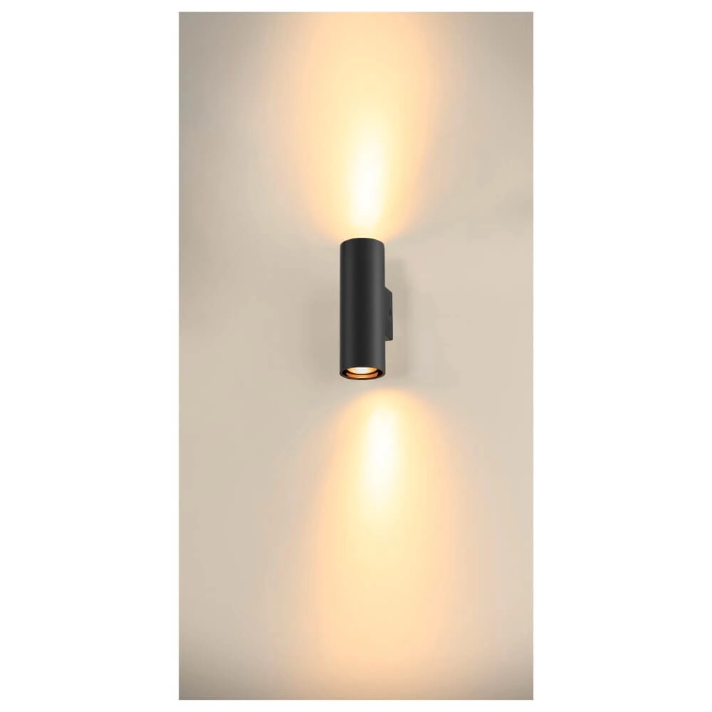 Zwarte wandspot Asto Tube up & down - 2x GU10 SLV 4024163265973