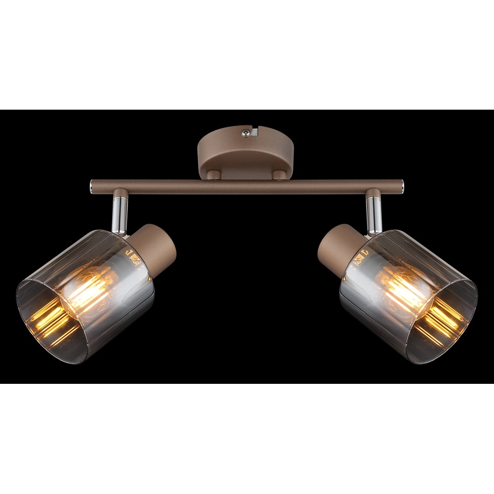 Plafondlamp Walton 2-lichts koffie bruin Globo 9007371592173