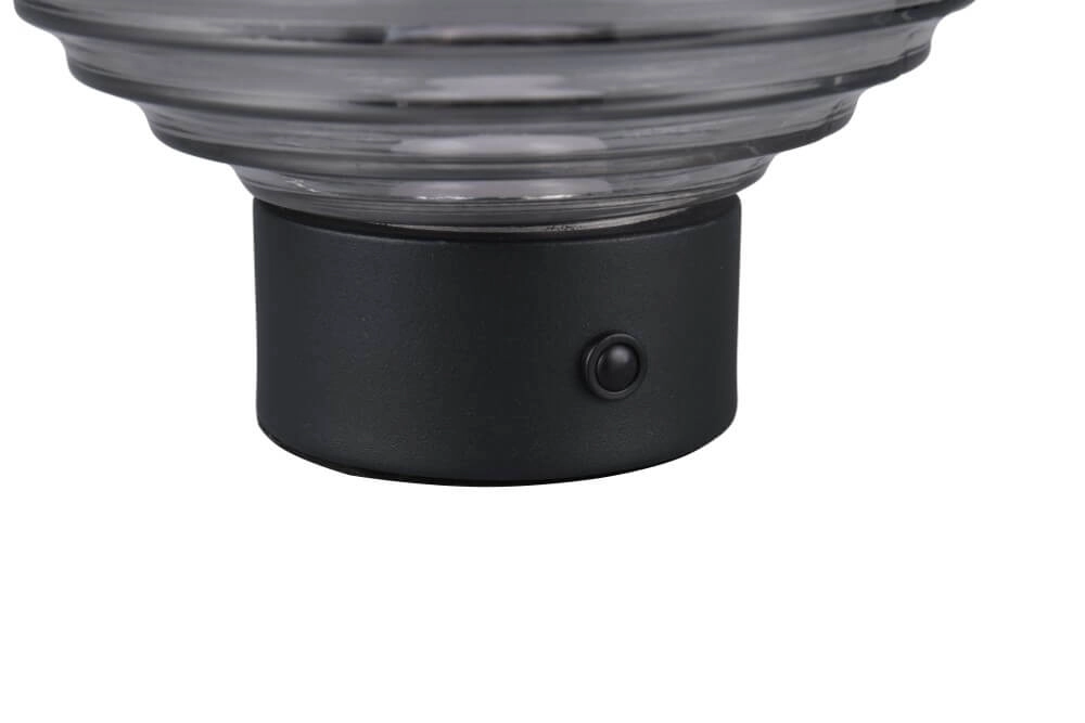 Oplaadbare tafellamp zwart Earl smoke glas Trio 4017807601916