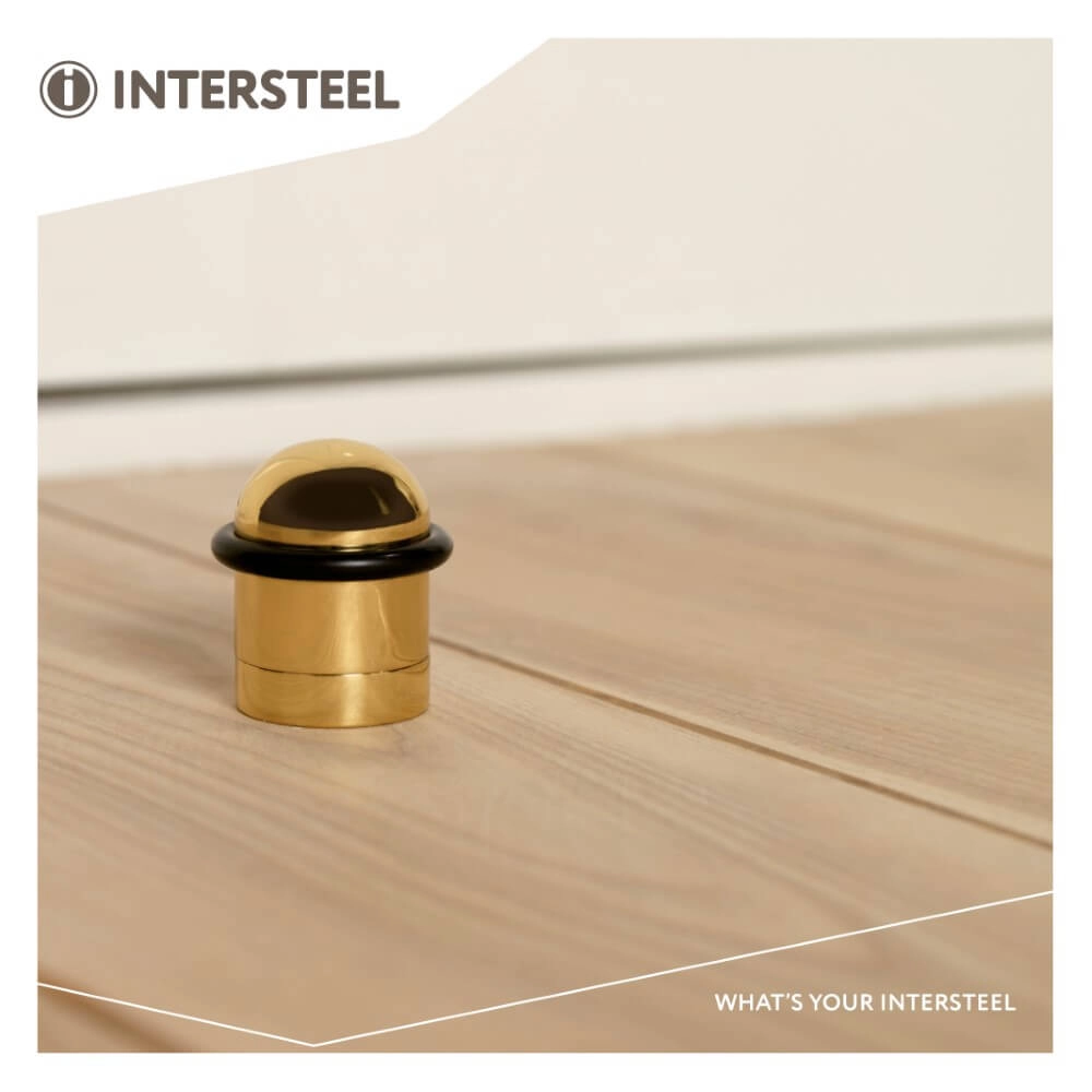 Messing deurstop Stelo gelakt met ring Intersteel 8714186055960