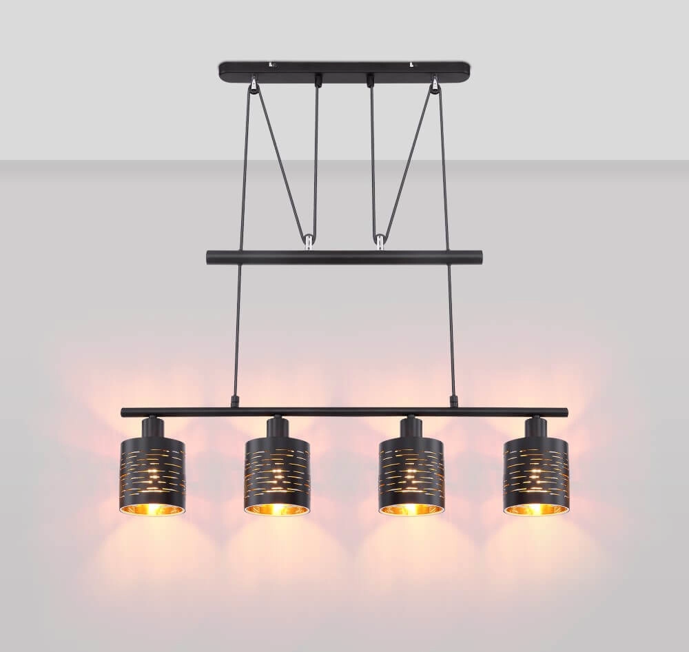 Eetkamer hanglamp Tunno met 4 kapjes Globo 9007371389964