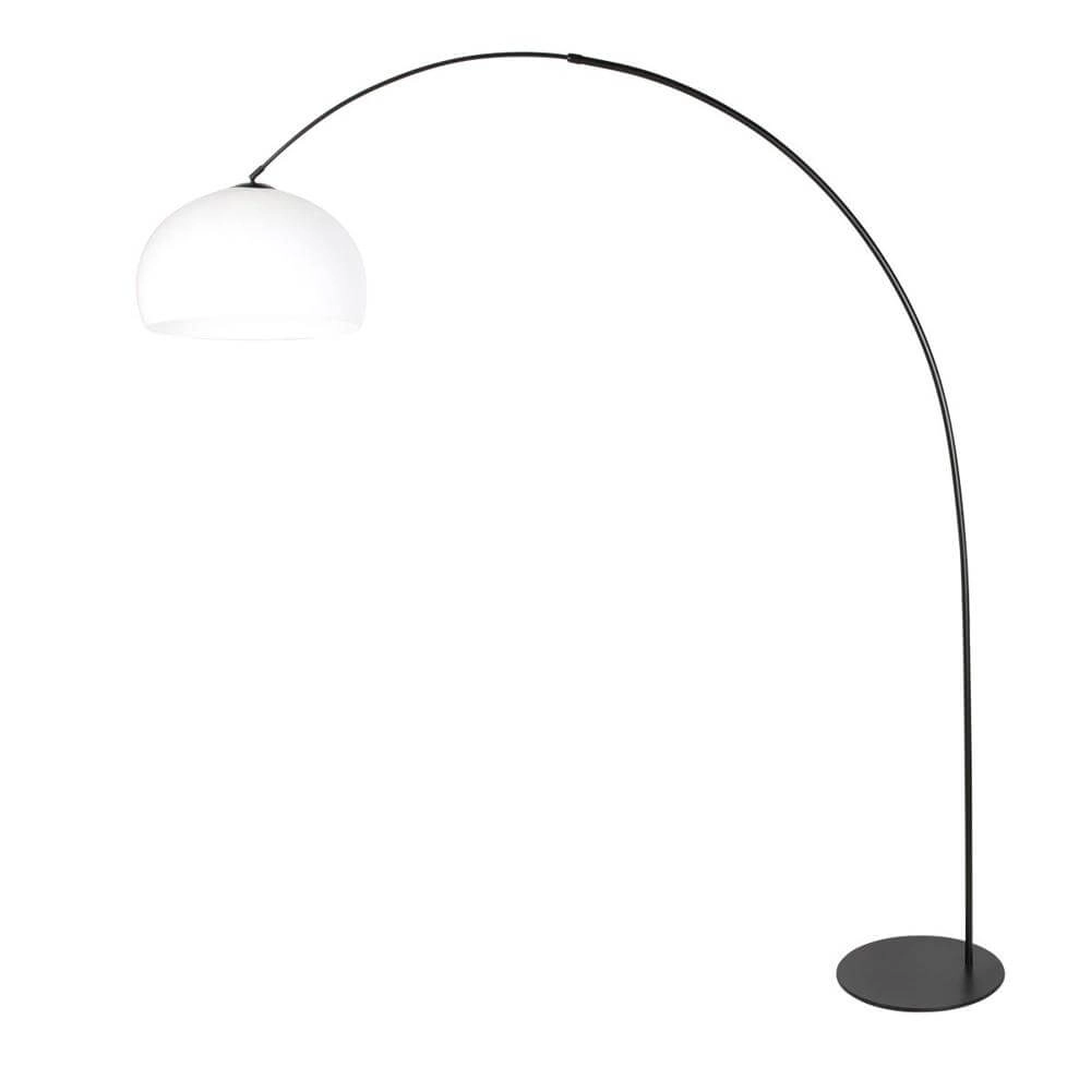 Vloerlamp Curve zwart met witte kap bol Ø 48cm Steinhauer 8712746179408