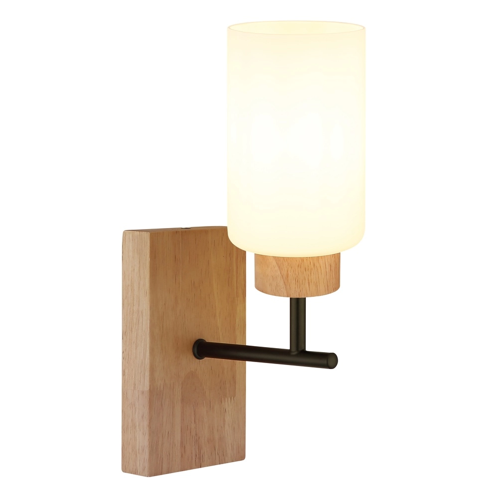 Wandlampje Rowena hout met zwart