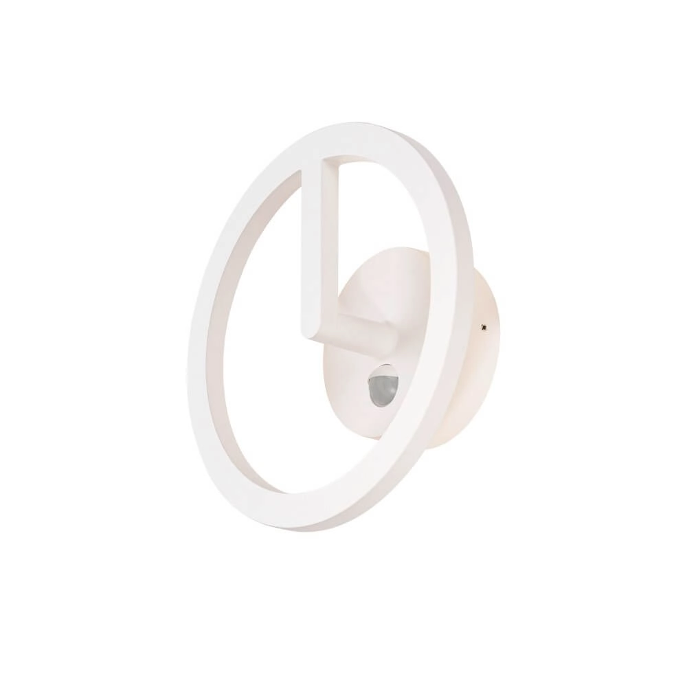 Strakke buitenlamp Q-Ring met sensor - wit
