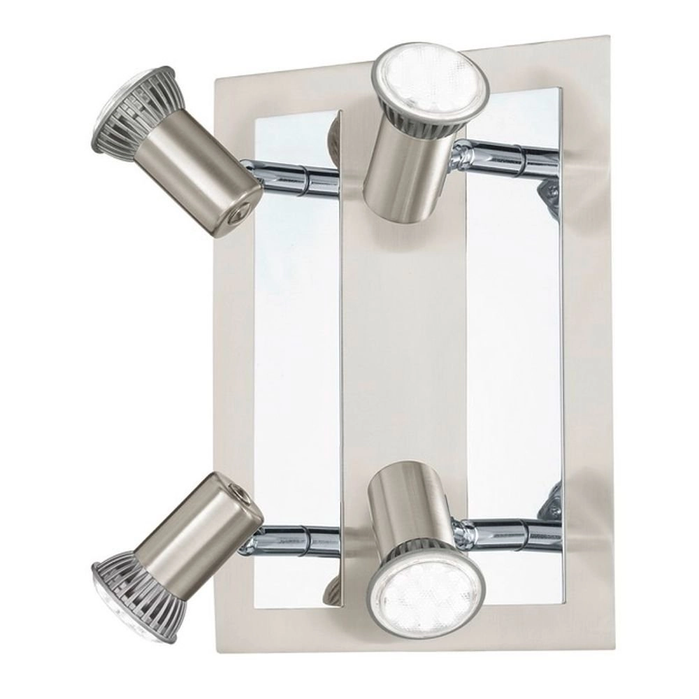 Led plafondspot Rottelo Square 4-lichts Led nikkel mat Led plafondspot Rottelo Square 4-lichts Led nikkel mat