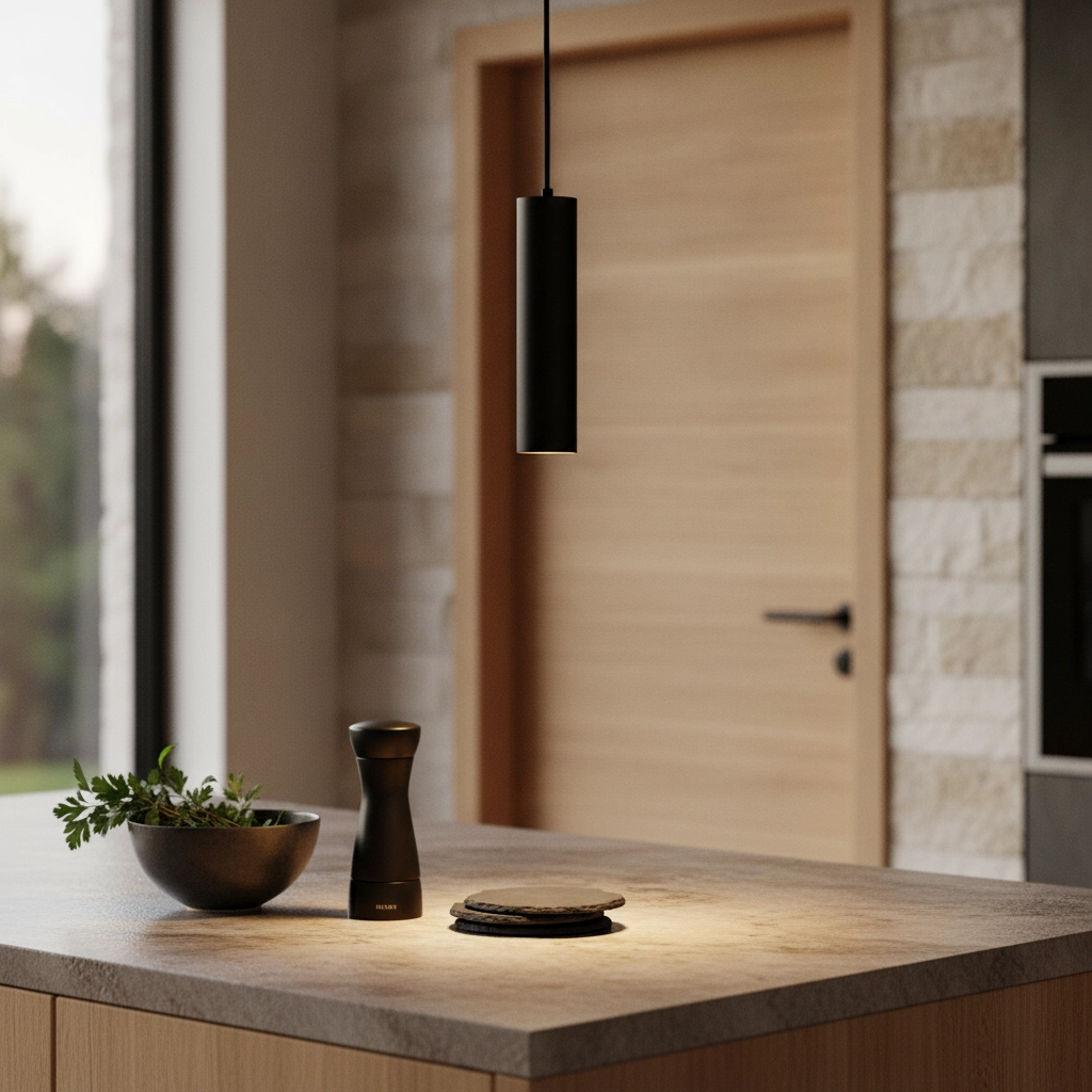 Strakke hanglamp Aila zwart