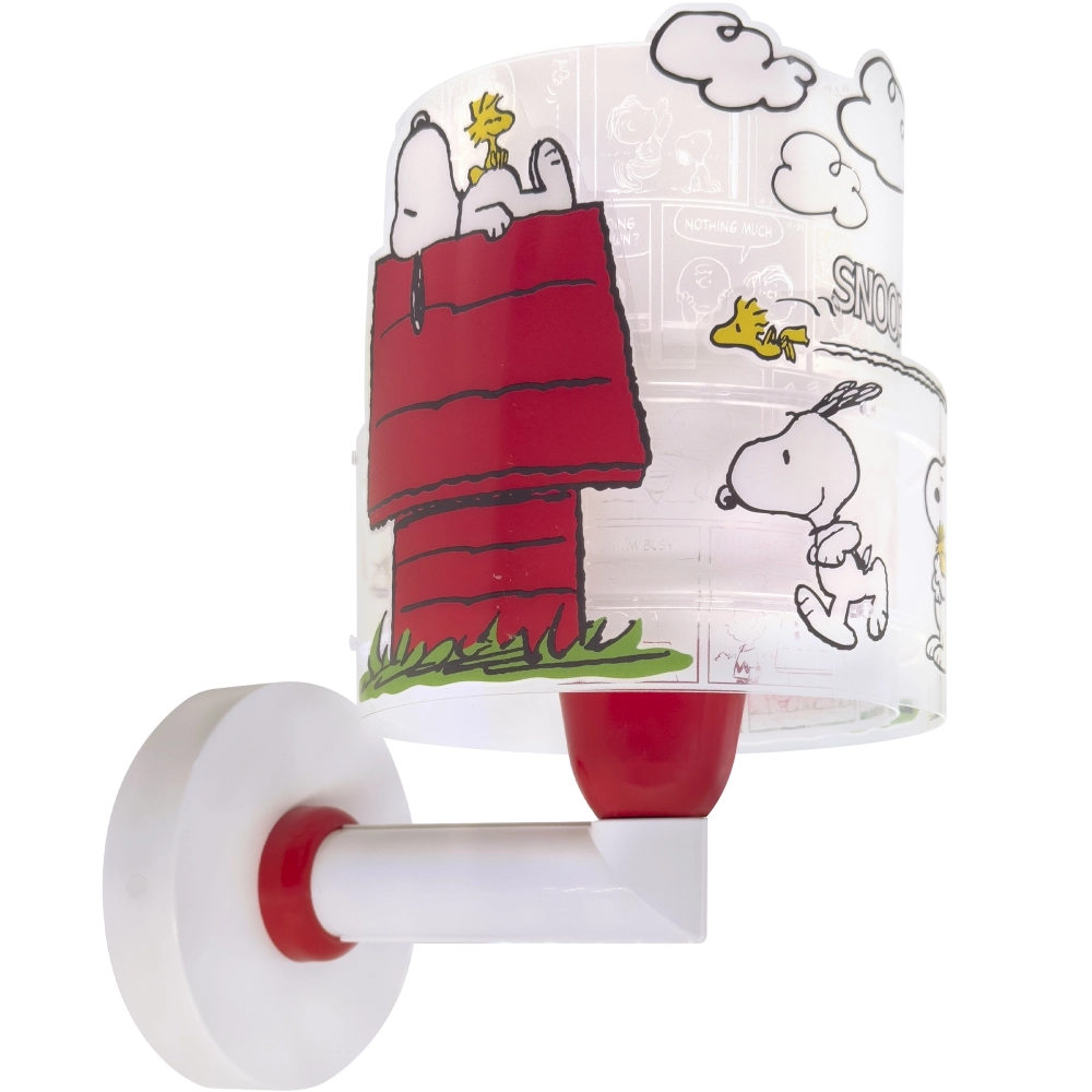 Wandlamp Snoopy wit met rood