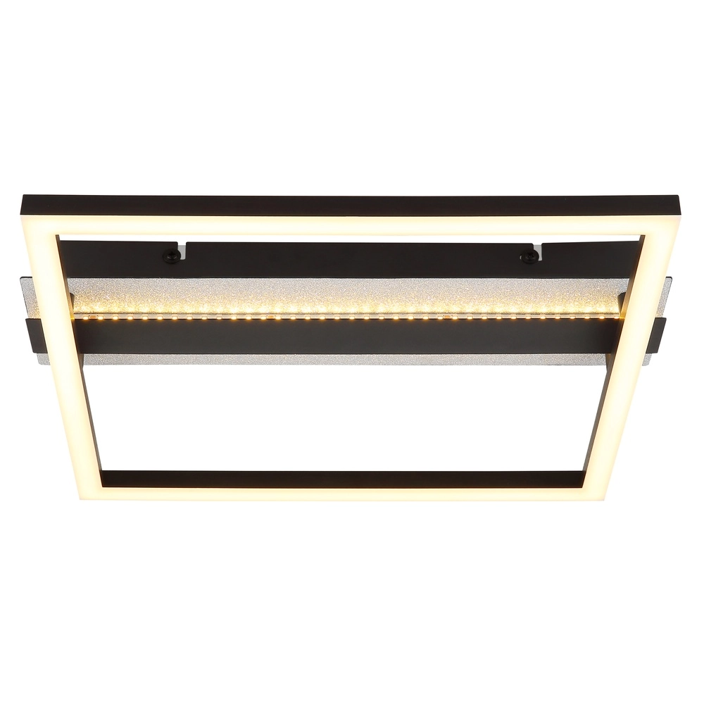 Vierkante plafondlamp Estrada zwart Globo 9007371586714