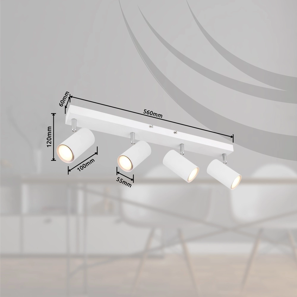 Plafondlamp 4-lichts Robby wit Globo 9007371439546