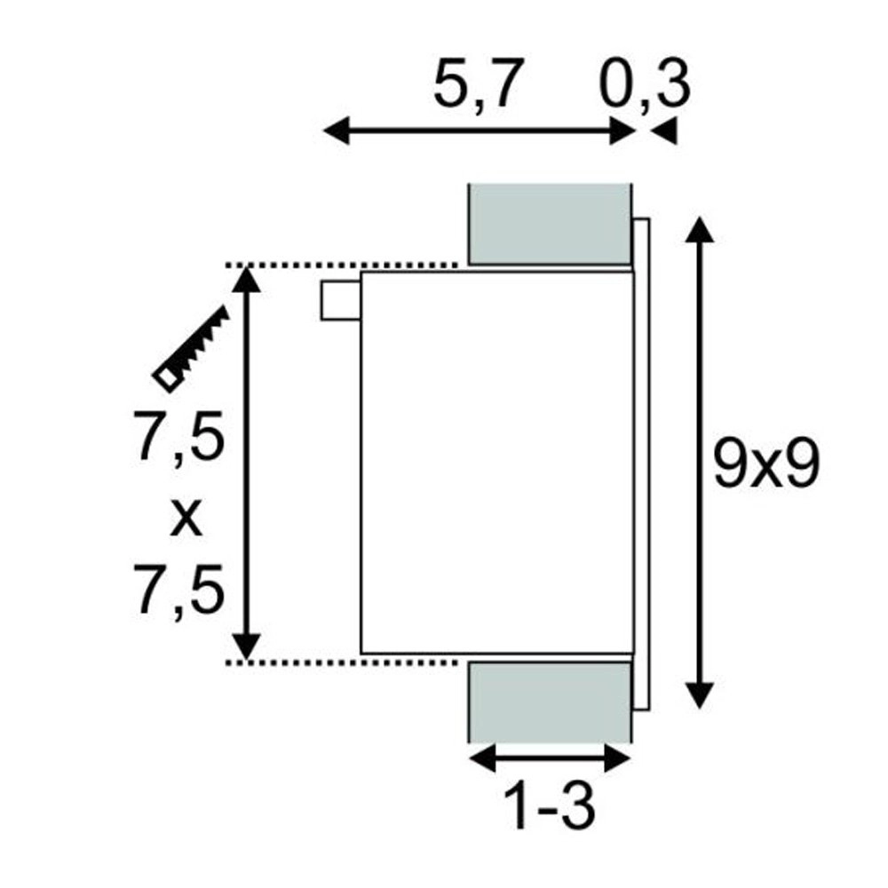 Inbouwlamp Frame Basic wit SLV 4024163138109