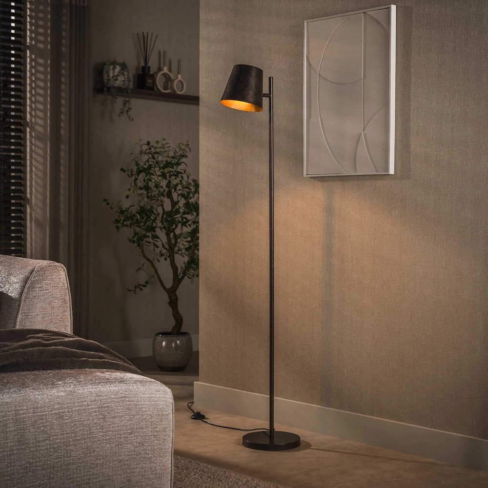 Metalen vloerlamp Flex 157cm - urban bruin