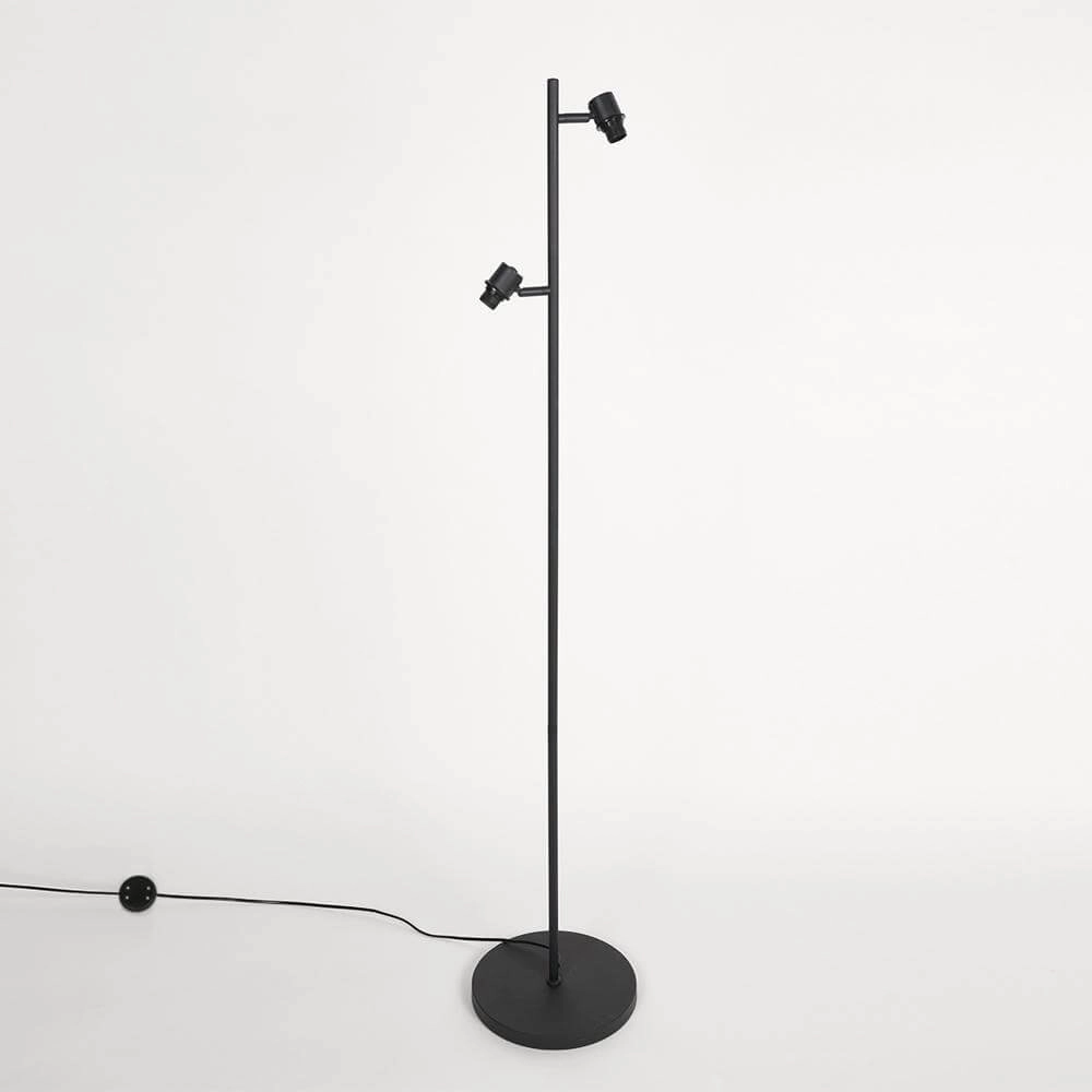 Vloerlamp Bambus zwart met bamboe 2-lichts Steinhauer 8712746171457