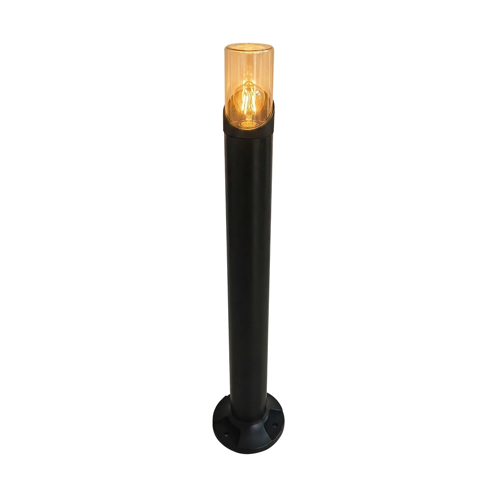 Tuinlamp Broadway zwart met amber glas 45cm