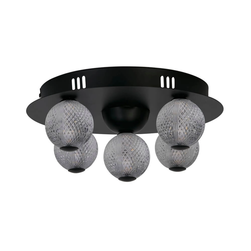 5-lichts plafondlamp Asteroid zwart Searchlight 5053423273419