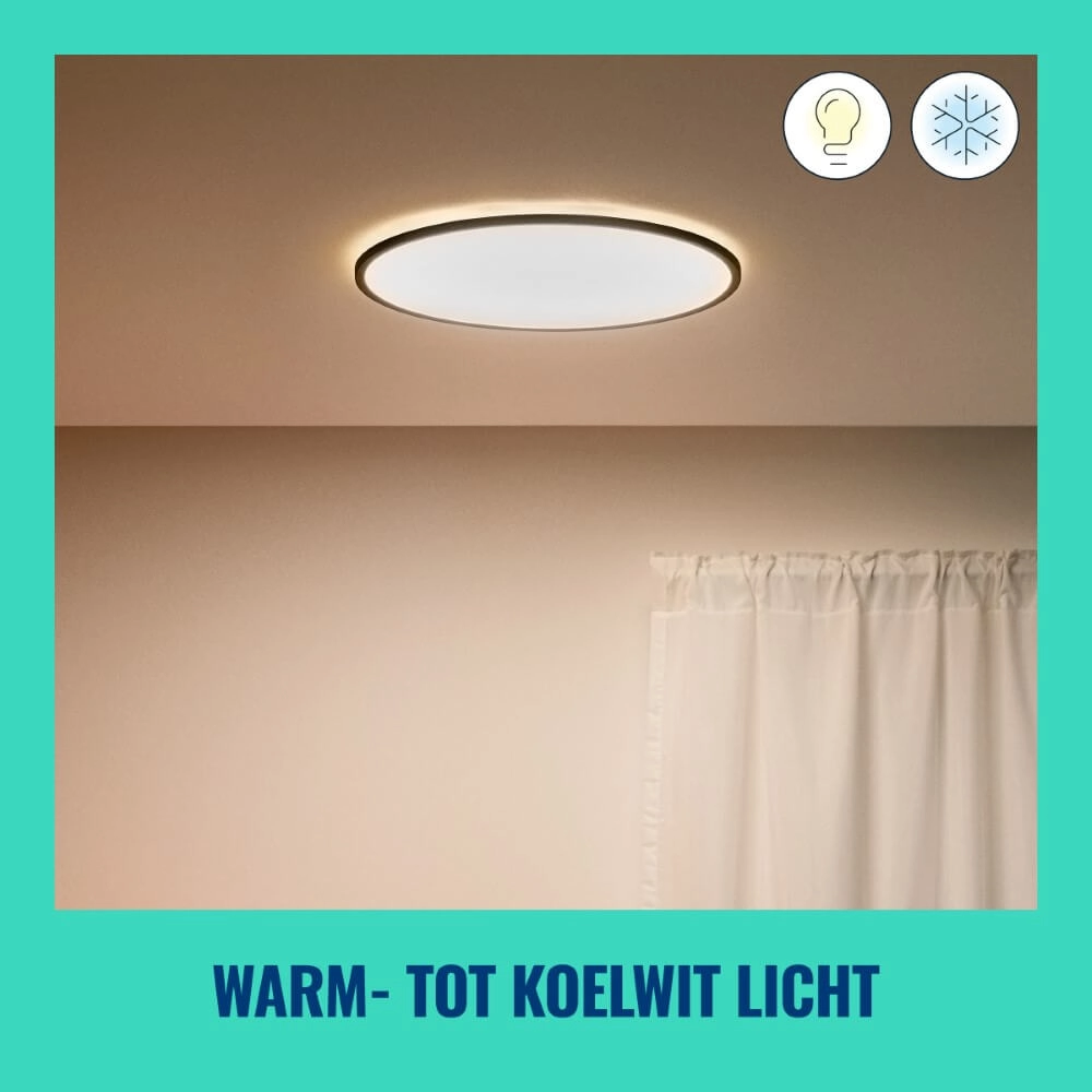 Slimme plafonnière SuperSlim Ø 43cm - zwart WiZ 8719514554955