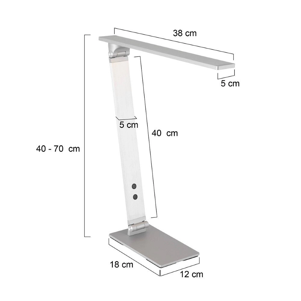 Strakke bureaulamp Serenade LED grijs Steinhauer 8712746132649