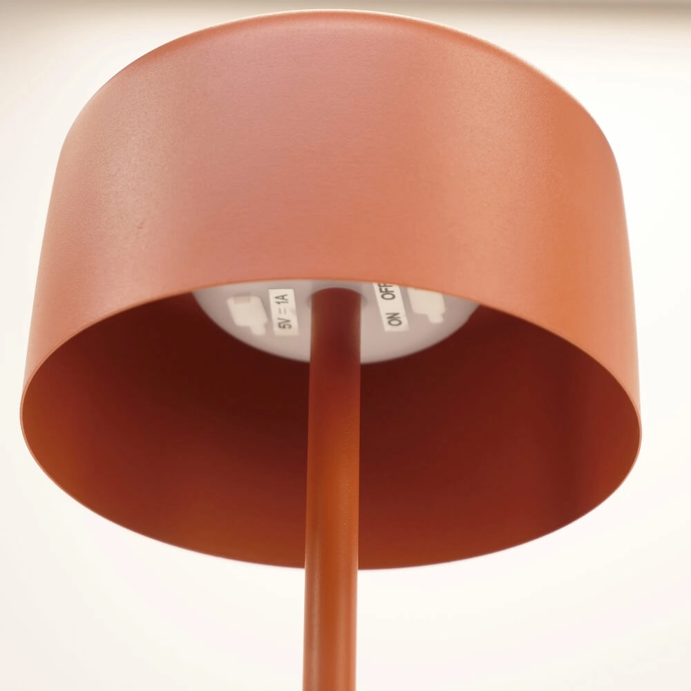 Strakke tafellamp Roccanova solar rood met usb Eglo 9008606355068