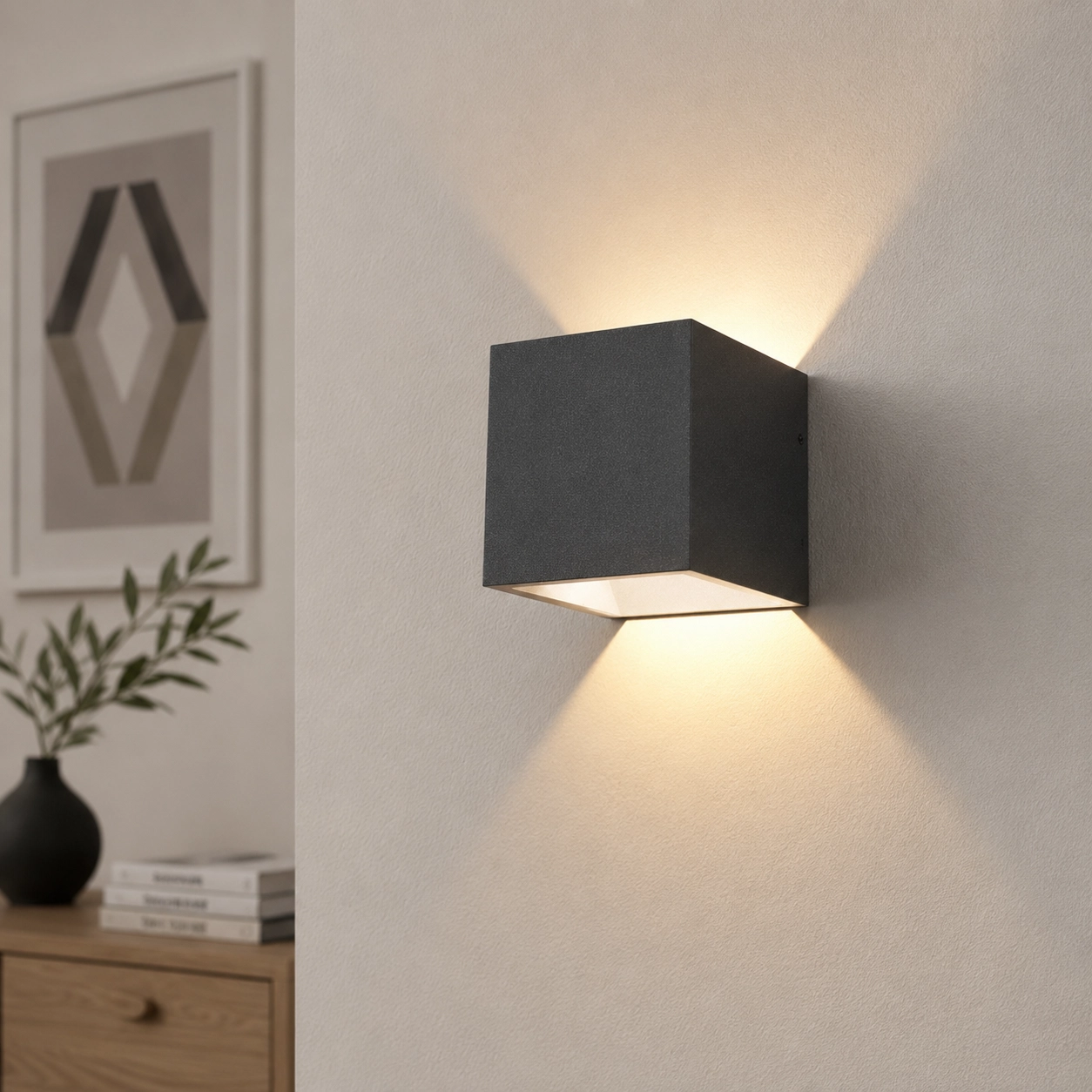 Antracieten wandspot Cube