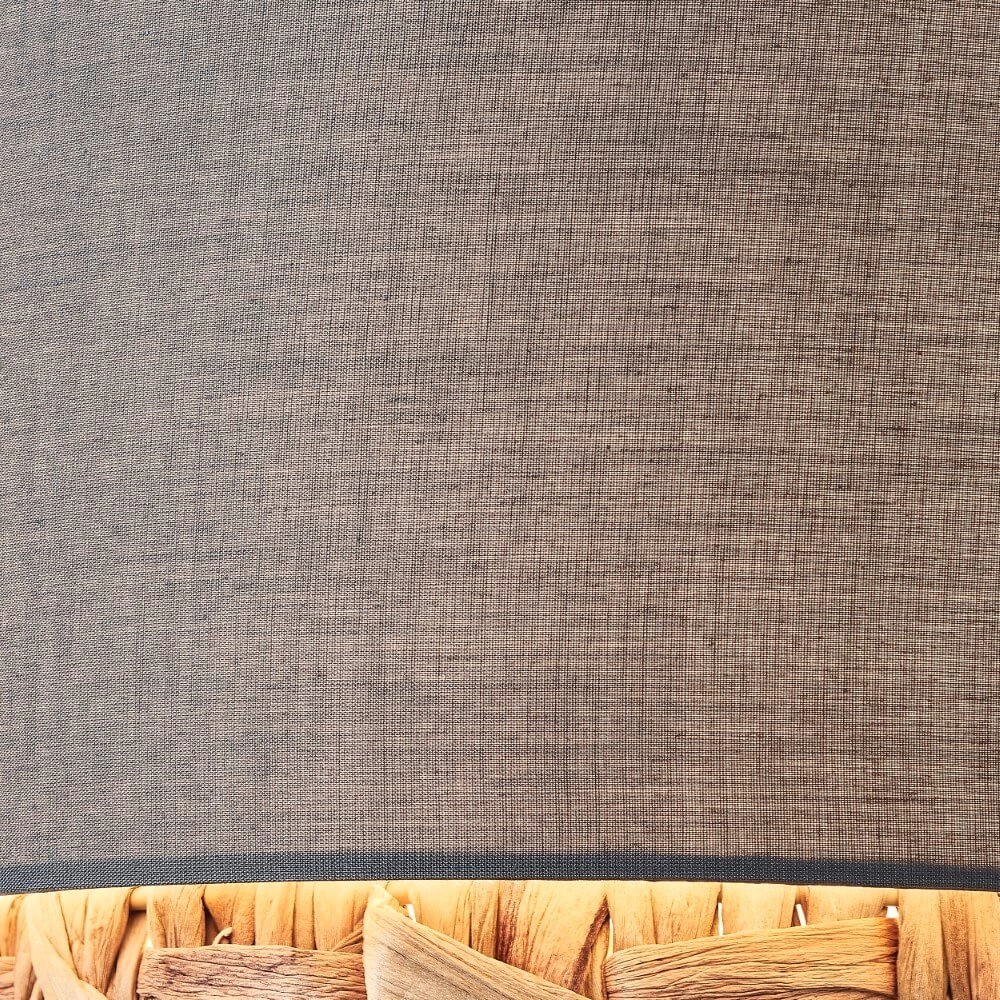 Vloerlamp Waterlilly rotan met grijze stof Brilliant 4004353411915