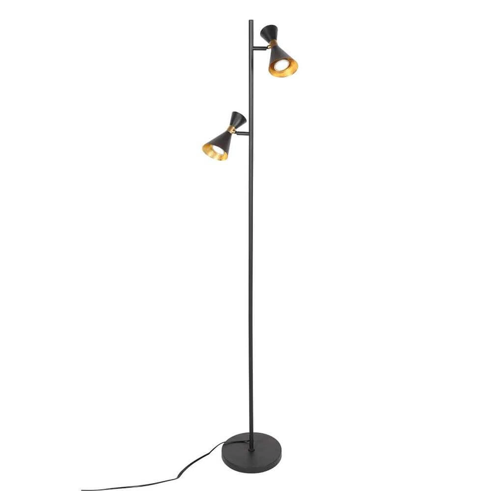 Design vloerlamp Preto zwart met goud Steinhauer 8712746176315