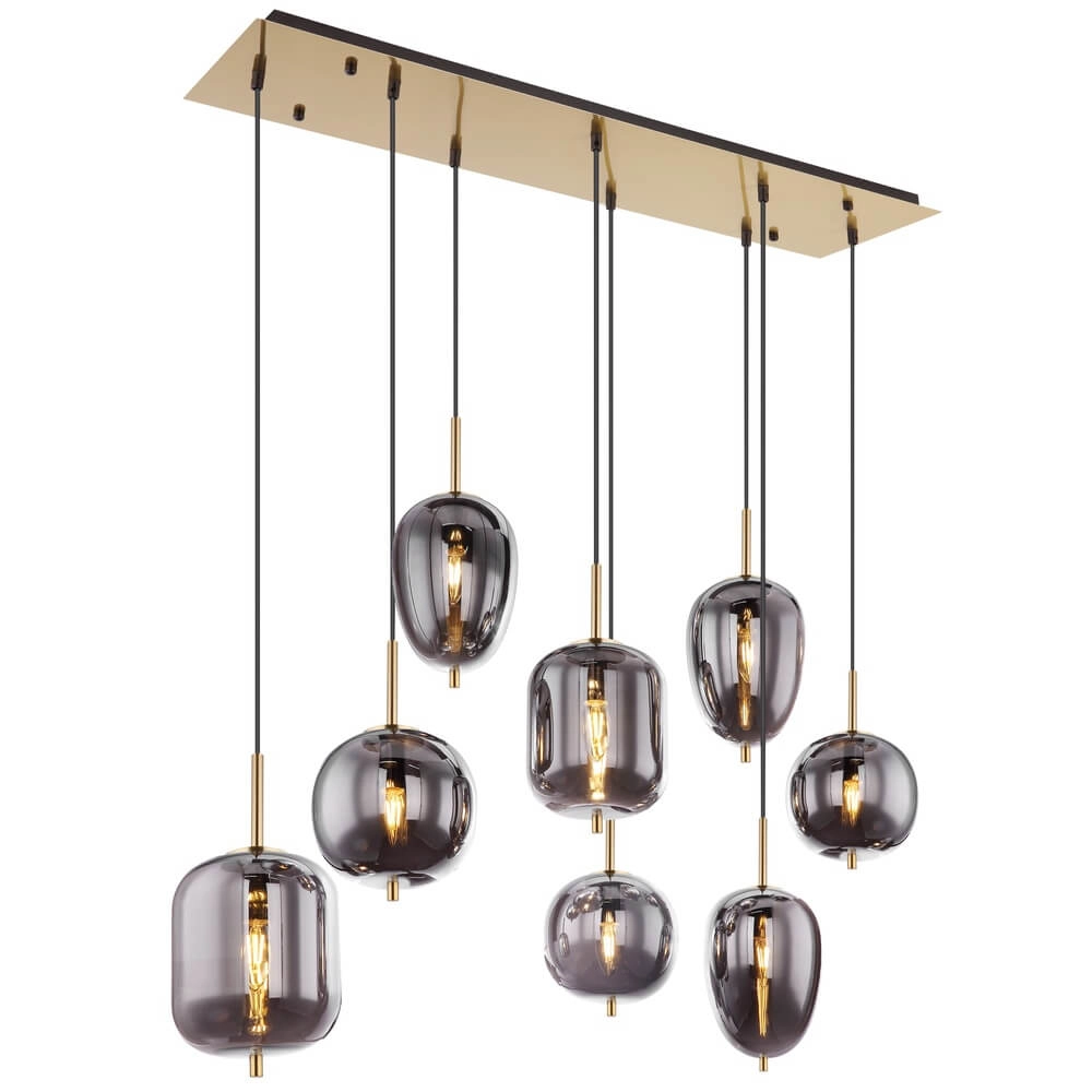 Gouden hanglamp Blacky I 8-lichts