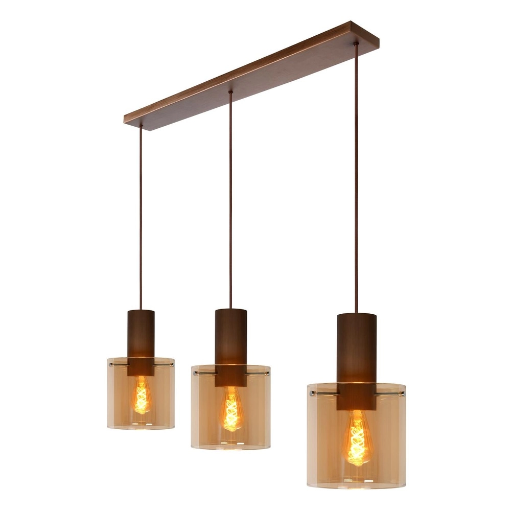 Hanglamp Toledo 3-lichts amber glas Lucide 5411212740854