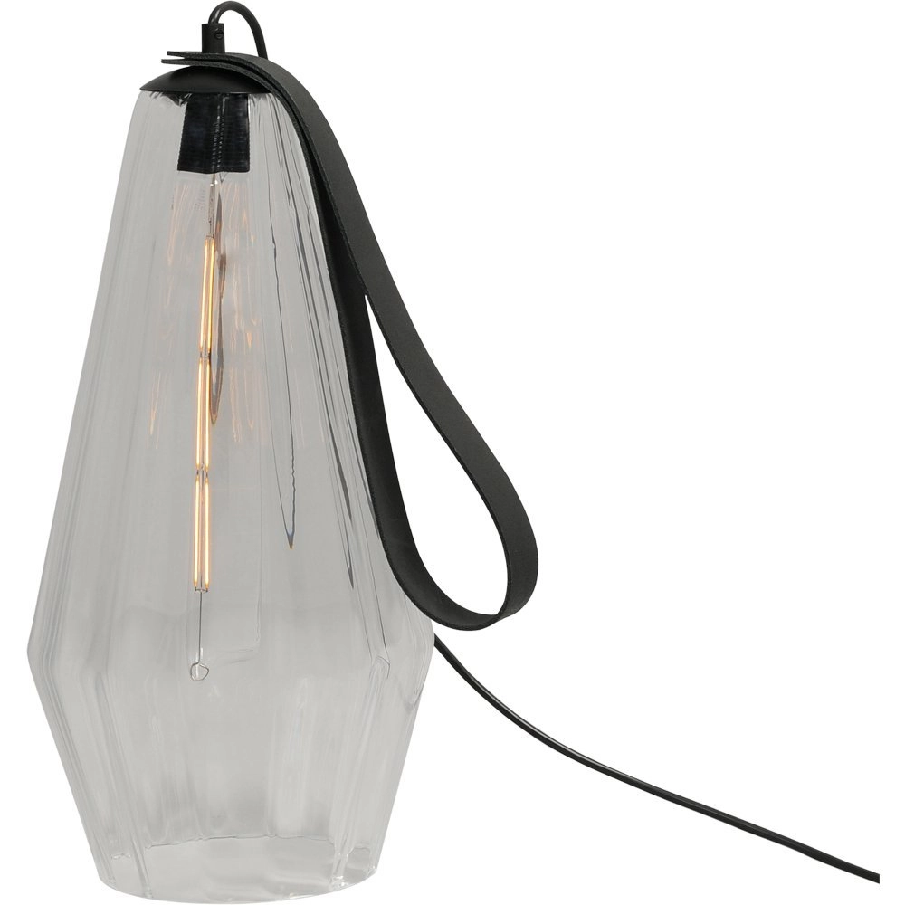 Tafellamp zwart Diamond 40cm met helder glas Tafellamp zwart Diamond 40cm met helder glas
