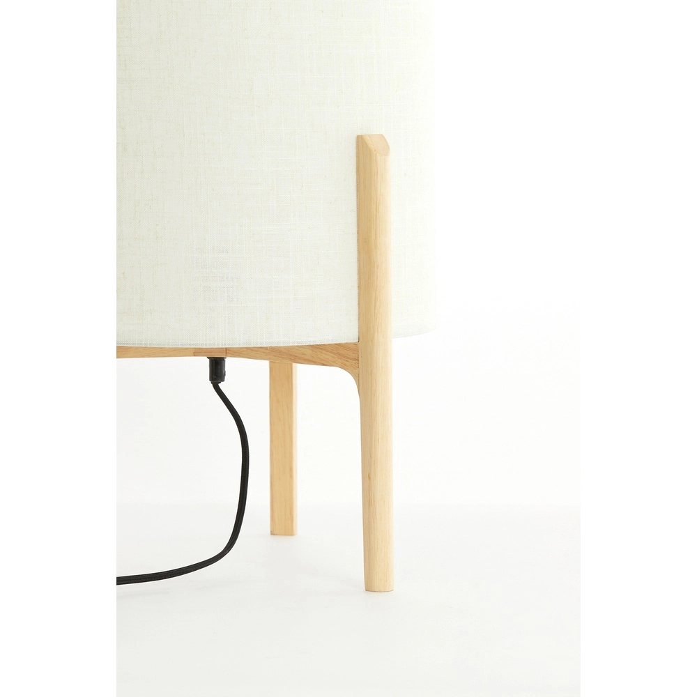 Schemerlamp Litto Ø 35cm - houtlook met naturel linnen Light & Living 8717807792725