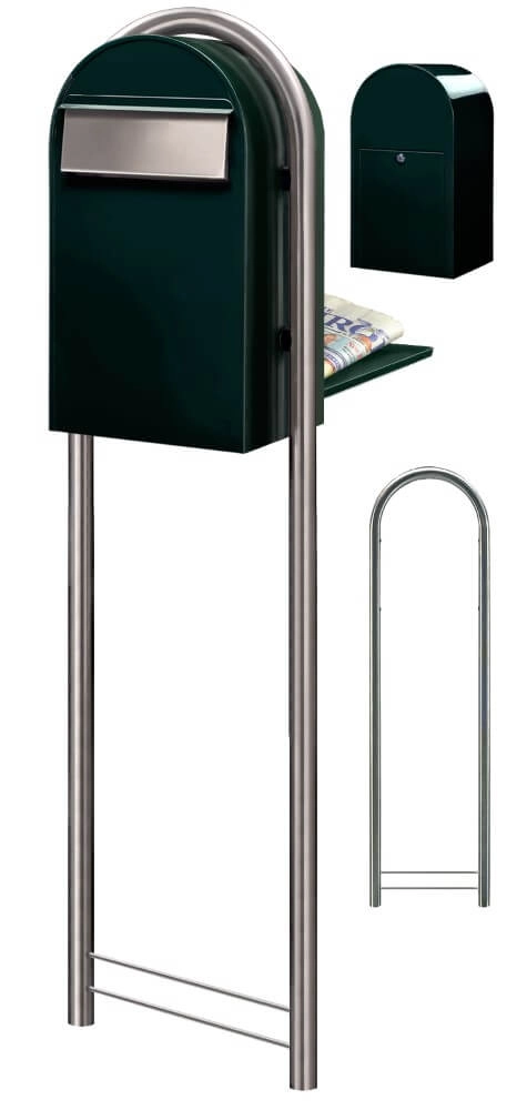Brievenbus Grande B 6064 i Zwartgroen Bobi 6417237034304