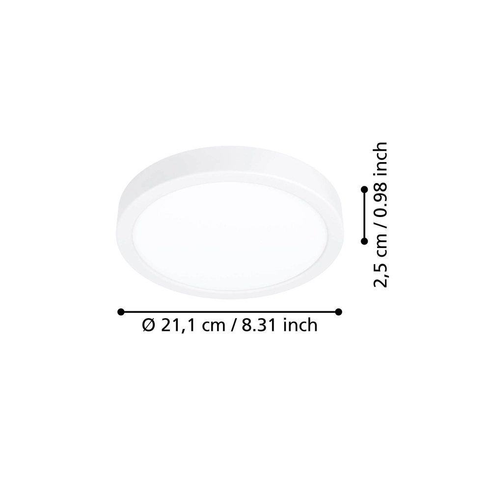 Led plafonnière Fueva 6 rond - wit - Ø 21,1cm Eglo 9008606330157