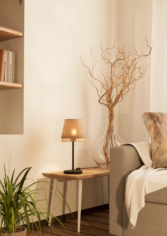 Tafellamp Tabley linnen met rotan Eglo 9002759439774