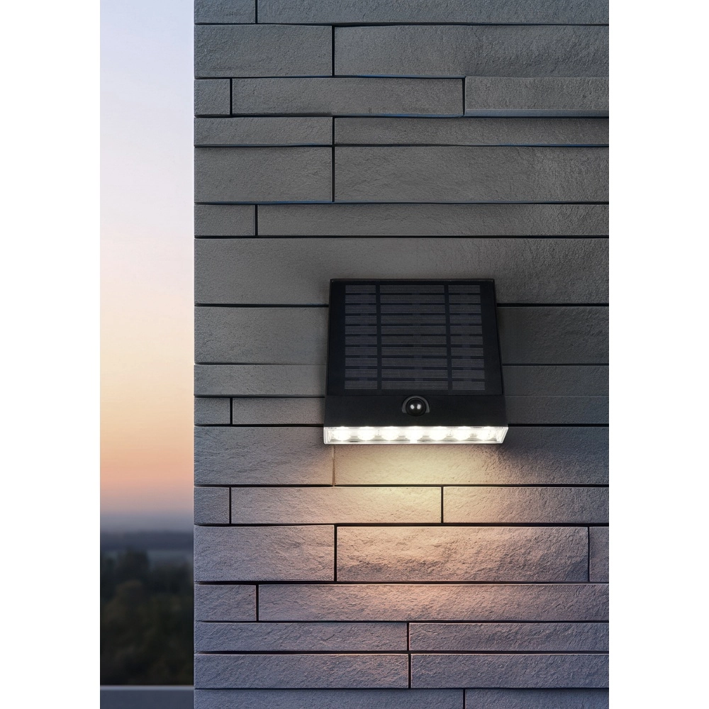 Solar wandlampje Alvorada zwart hybride Trio 4017807648034