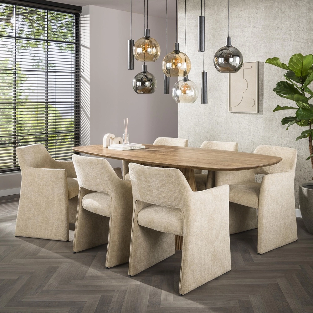 Hanglamp eettafel Sfera met gekleurde glazen bollen en pendels Lyora 8716803512405