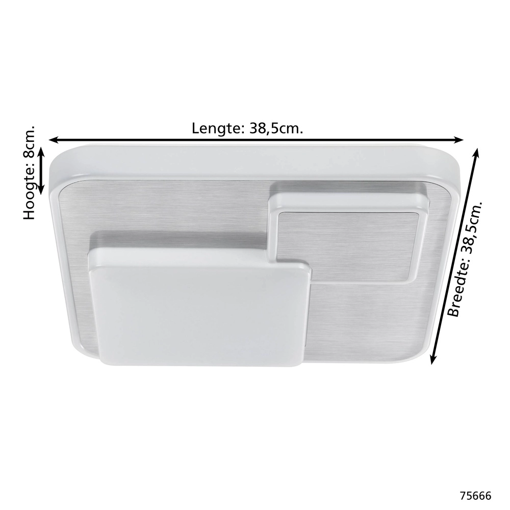 Moderne plafondlamp Lepreso wit vierkant Eglo 9002759756666