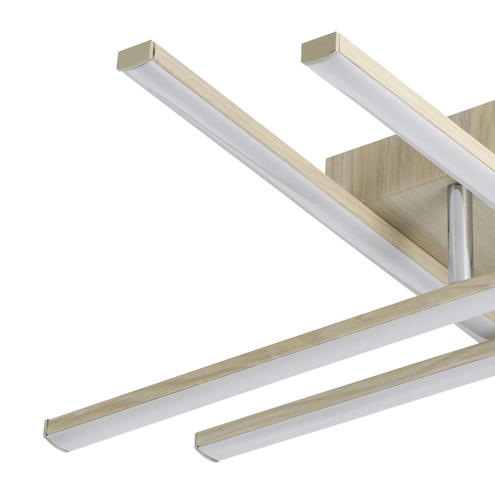 Houtlook led plafondlamp Lasana 4 51x51cm Eglo 9008606310302