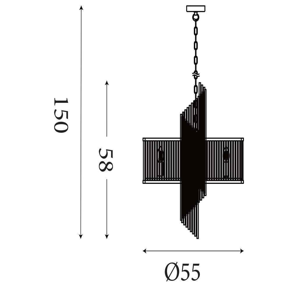 Hanglamp Lara goud met helder glas Ø 55cm Searchlight 5053423301457