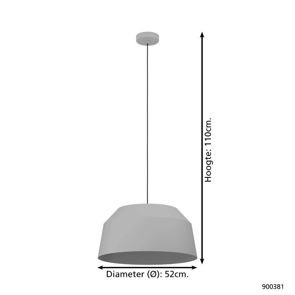 Grijze hanglamp Contrisa Ø 52cm Eglo 9008606243624
