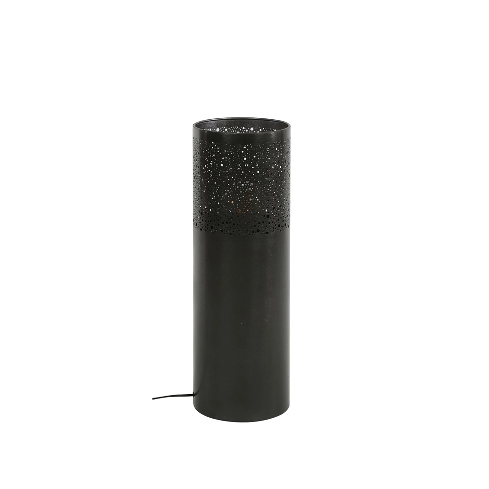 Oosterse vloerlamp Cylinder 60cm - zwart nikkel Lyora 8716803511286