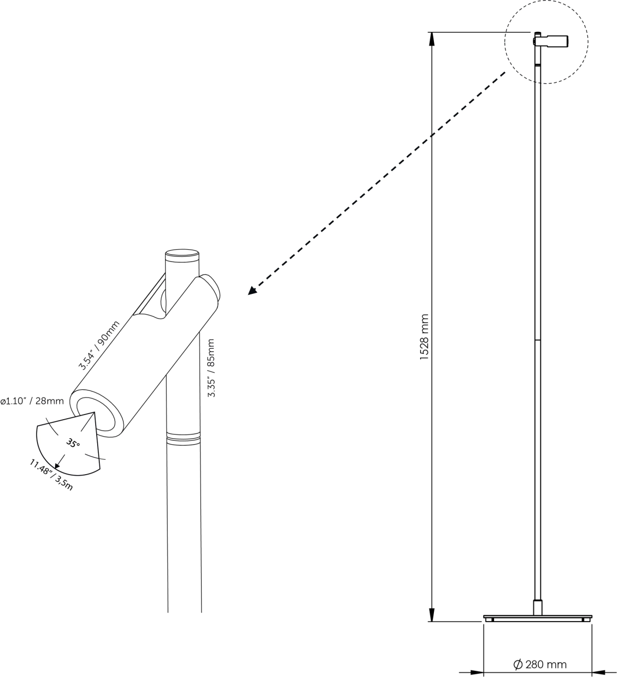 12 volt vloerlamp AIM FLOOR In-lite 8717051007323