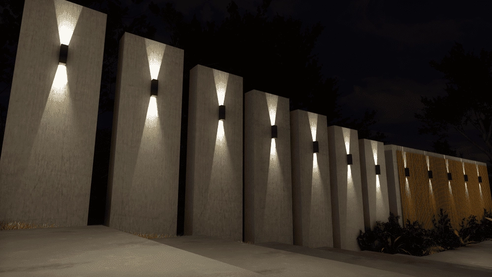 led muurspot Vegas250 Up - Down 2x4w - 2700K - 25cm zwart Artdelight 8719831734580