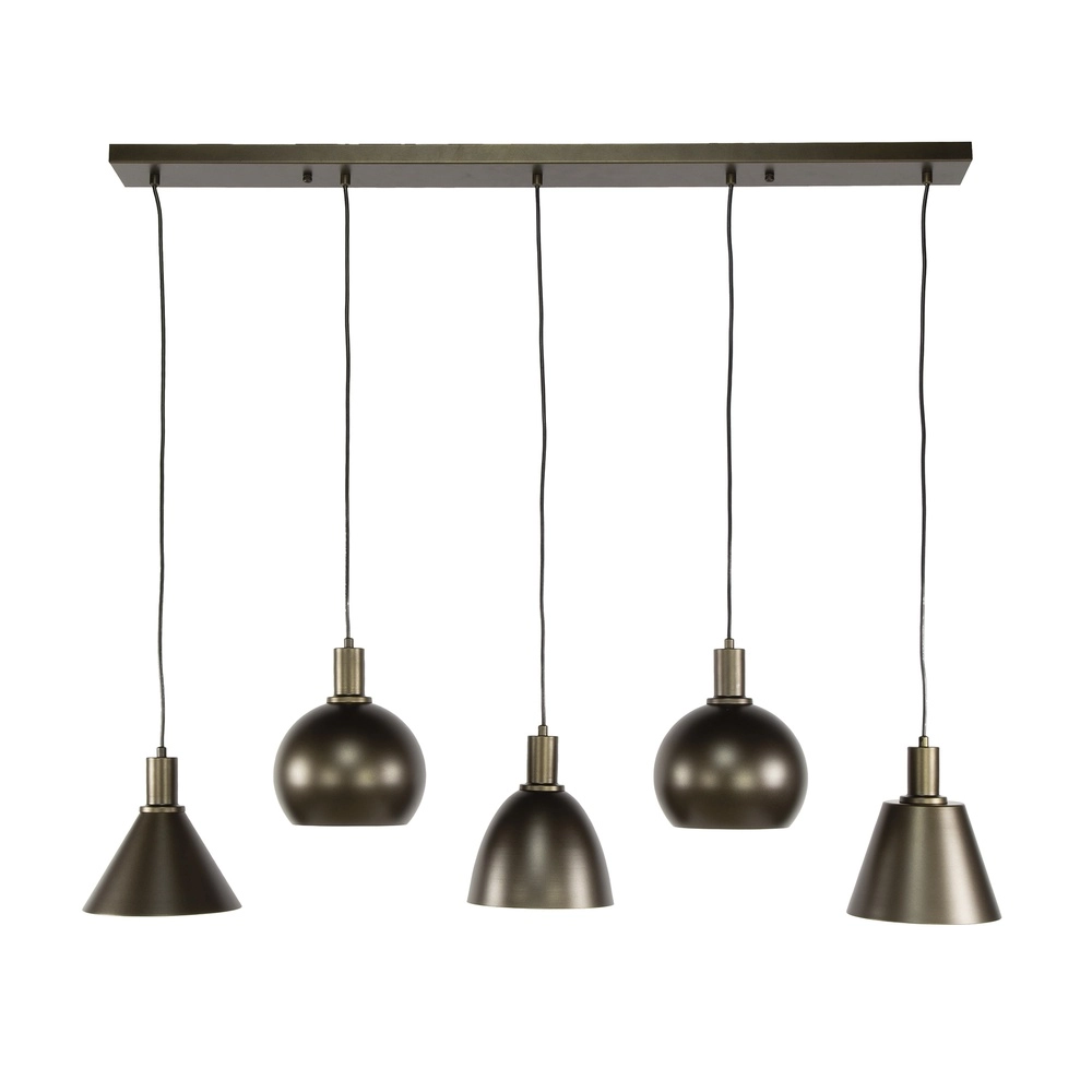 Eettafel hanglamp Metallo 5L - Sienna bruin - E27 Lyora 8716803512337