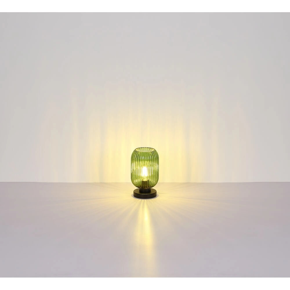Ronde tafellamp Normy groen glas Ø 14cm Globo 9007371447299