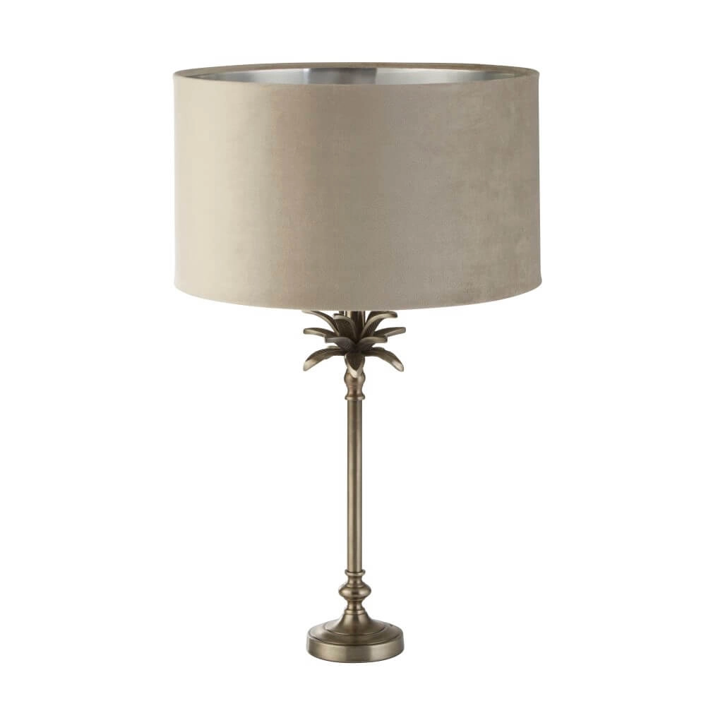 Tafellamp Palm goud met crème kap