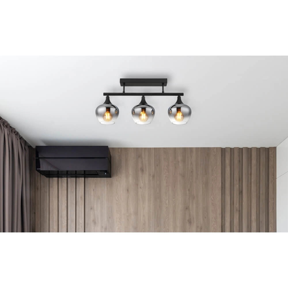 Zwarte plafondlamp Maxy 3-lichts Globo 9007371465187