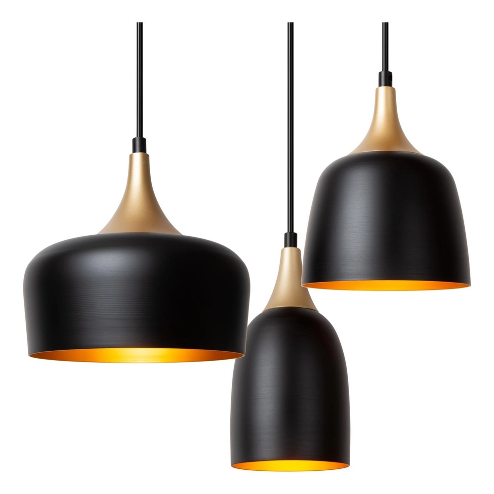 8-lichts hanglamp Chayanne design zwart met goud Lucide 5411212051554